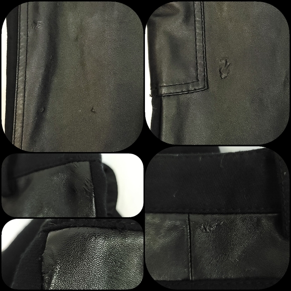 ***HOST PICK***Tahari Faux Leather Contrast Pants Size 12 Black - Picture 6 of 7